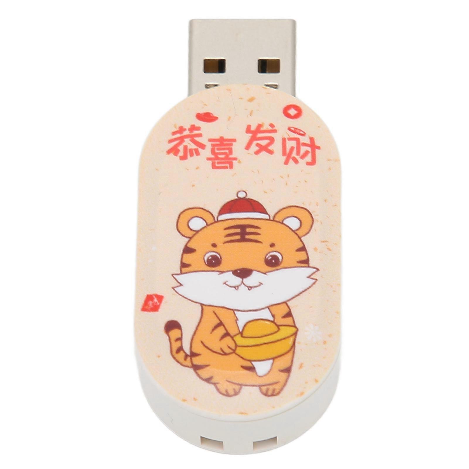 Cartoon USB Flash Drive Cute Animal Pattern Anti Electromagnetic Interference U Disk Memory DeviceWish You Prosperity and Wealth 64GB