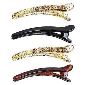 4pcs Kunststoff Frosted Glänzend Entenschnabel Haarspangen Krokodil Zähne Knoten Haarspange für Frauen Mädchen Friseur (Mischfarbe)
