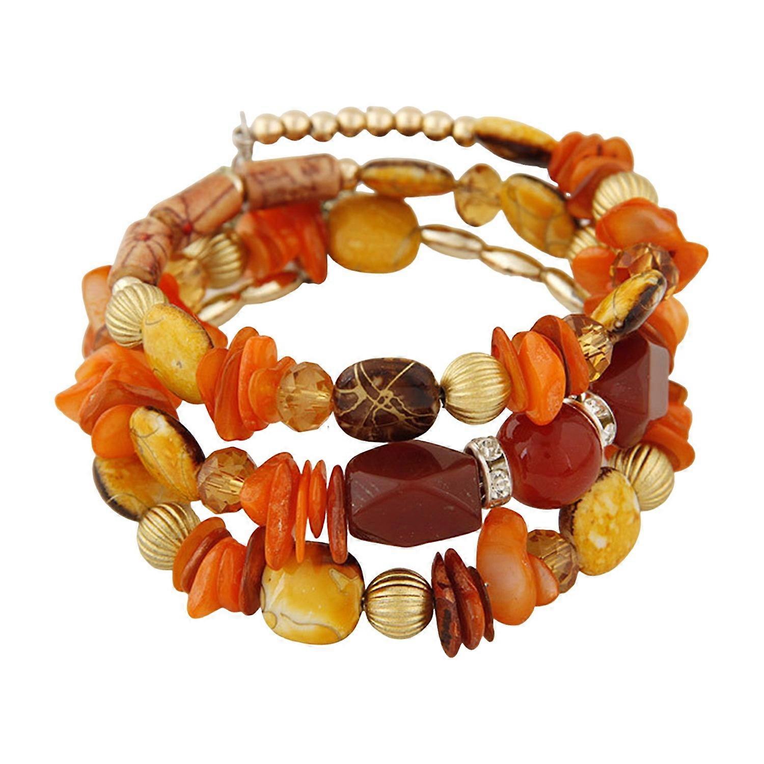 Unisex Bracelet Alloy Irregular Shape Stones Multi-layered Stacking Retro Ethnic Bohemian Faux