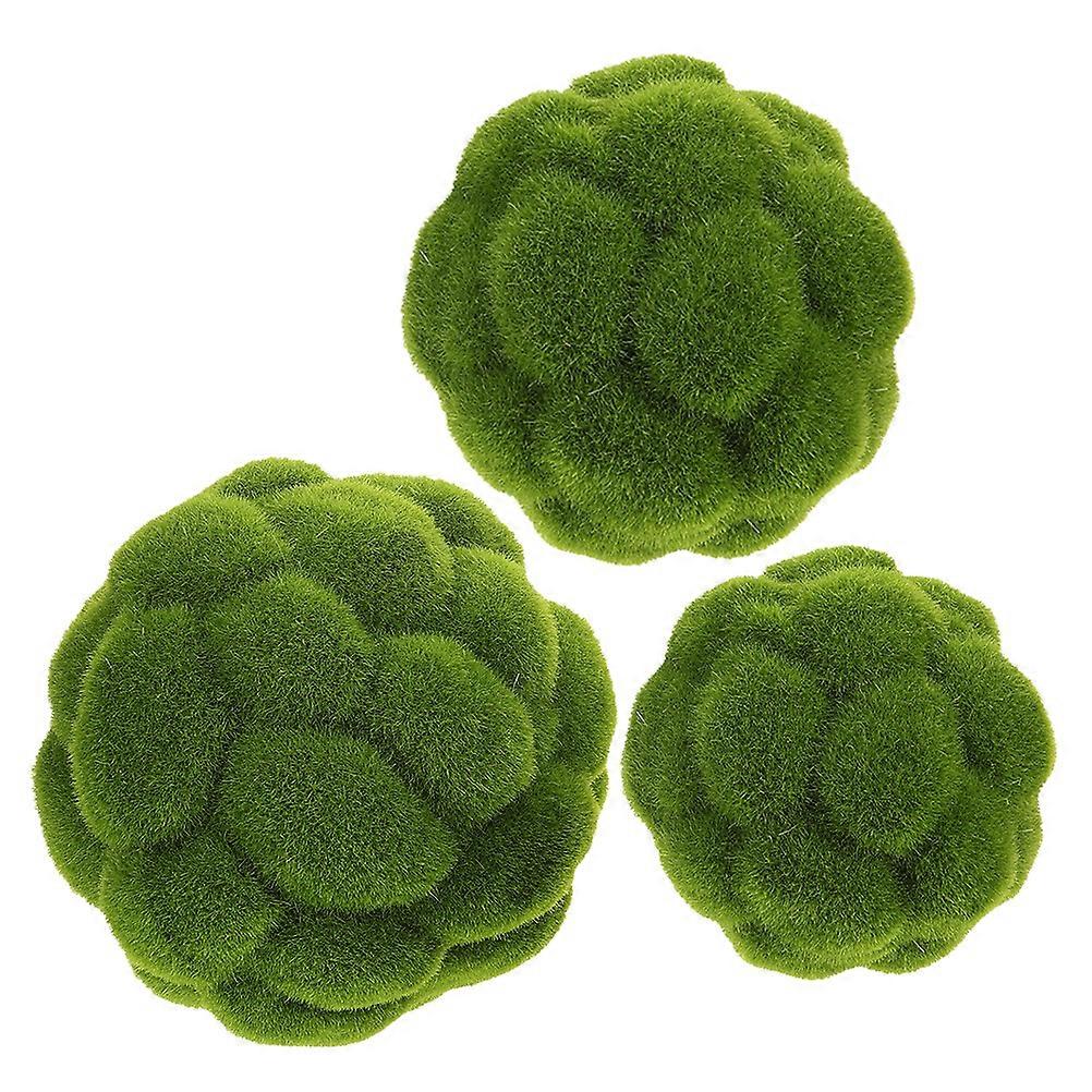 3pcs偽の苔むしたボール人工植物ボールトピアリーボール飾りガーデントピアリーツリーの結婚式のパーティー