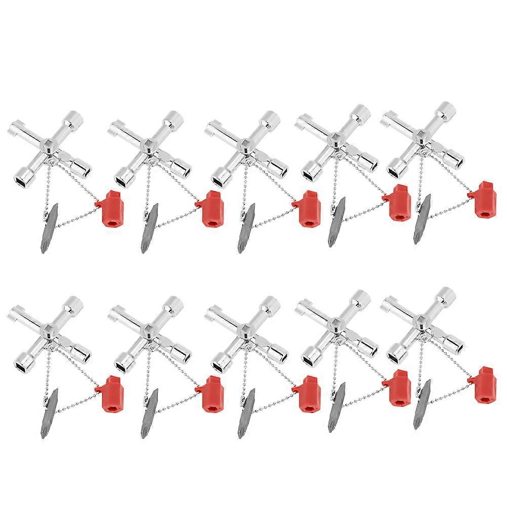 10pcs Multifunction Universal Control Cabinet Cross Key Wrenches Hand Tools