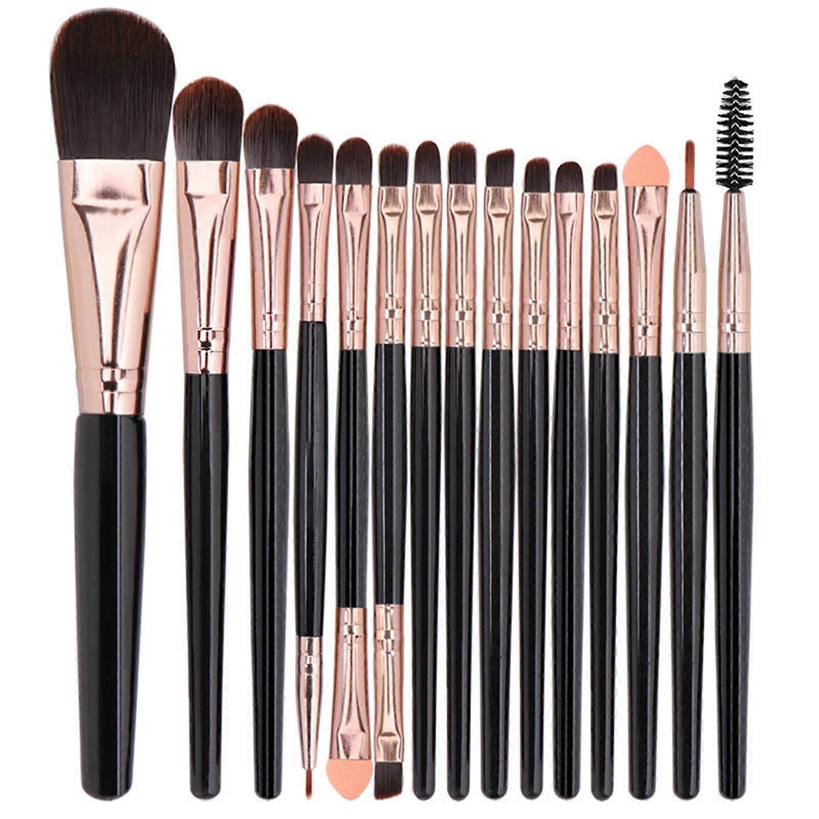 15 Pcs Makeup Brush Set Tools Make-up Toiletry Kit Wool Make Up Brush Set