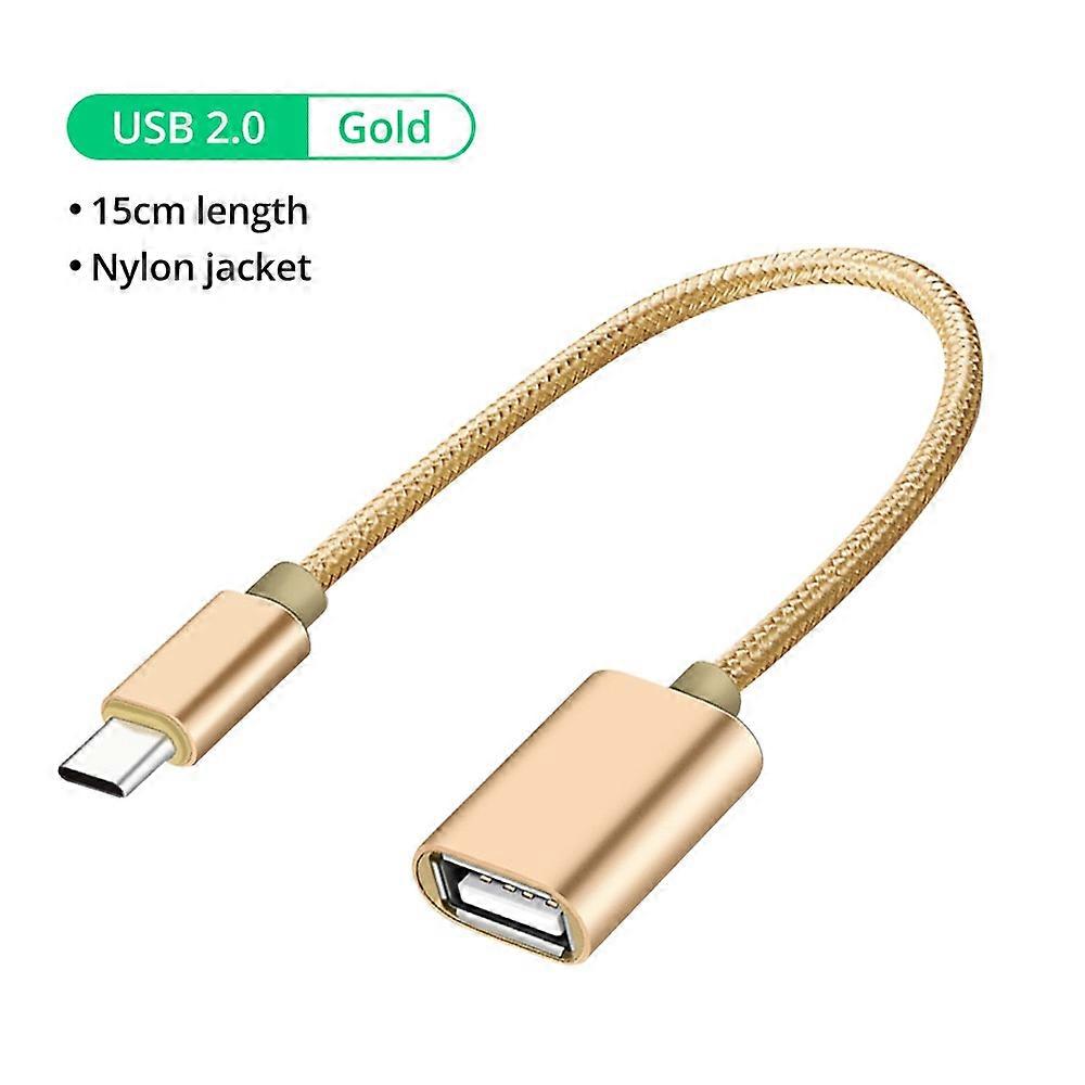 USB Type-C OTG Female Adapter, Cable Converter, Flash Player, Mouse, Joystick, Tablet, Cell Phone, USB 2.0 Connector