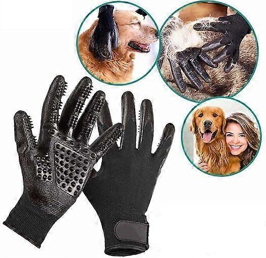 Pet grooming gloves