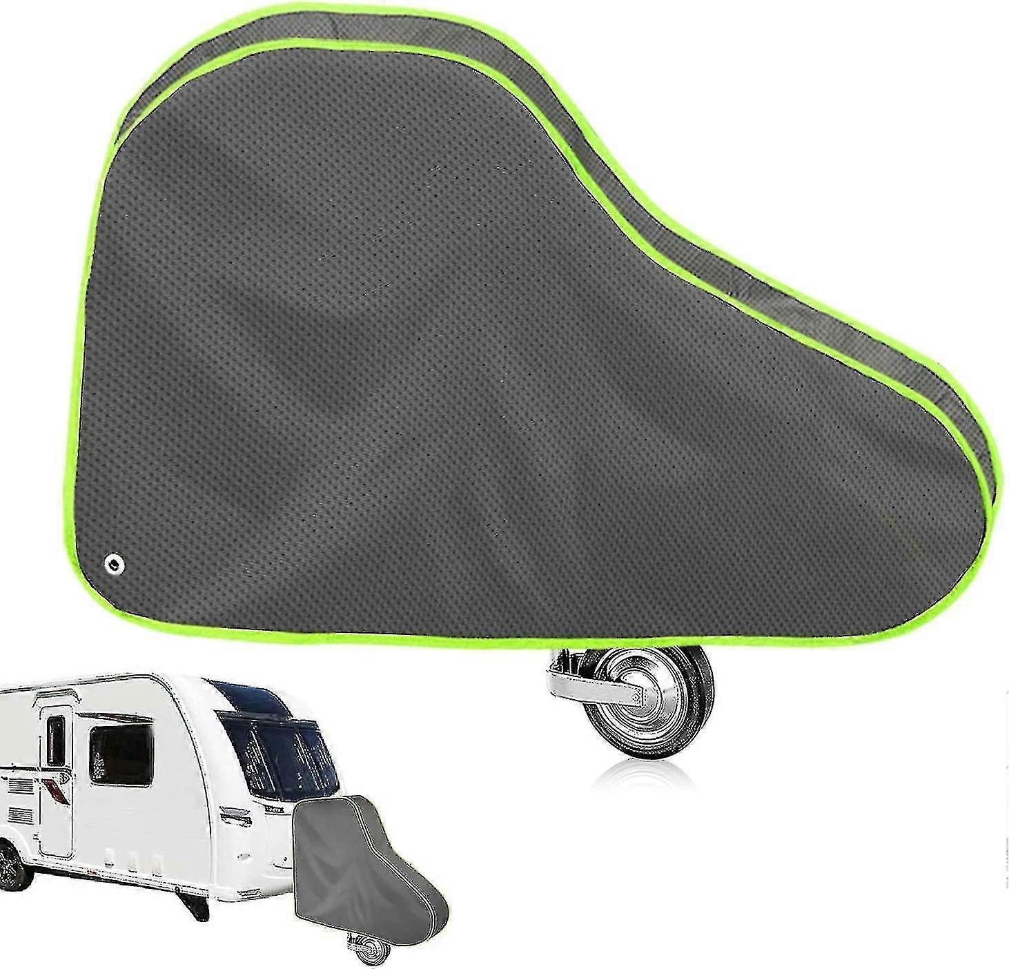 Starlight-drawbar Cover - For Caravan And Trailer - With Green Reflective Strips And Lock (grey, 1 Piece)