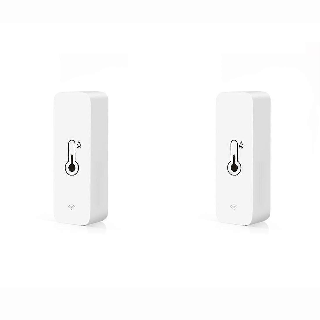 2pcs Tuya Smart Temperature And Humidity Sensor Wifi App Remote Monitor For Smart Life App Control
