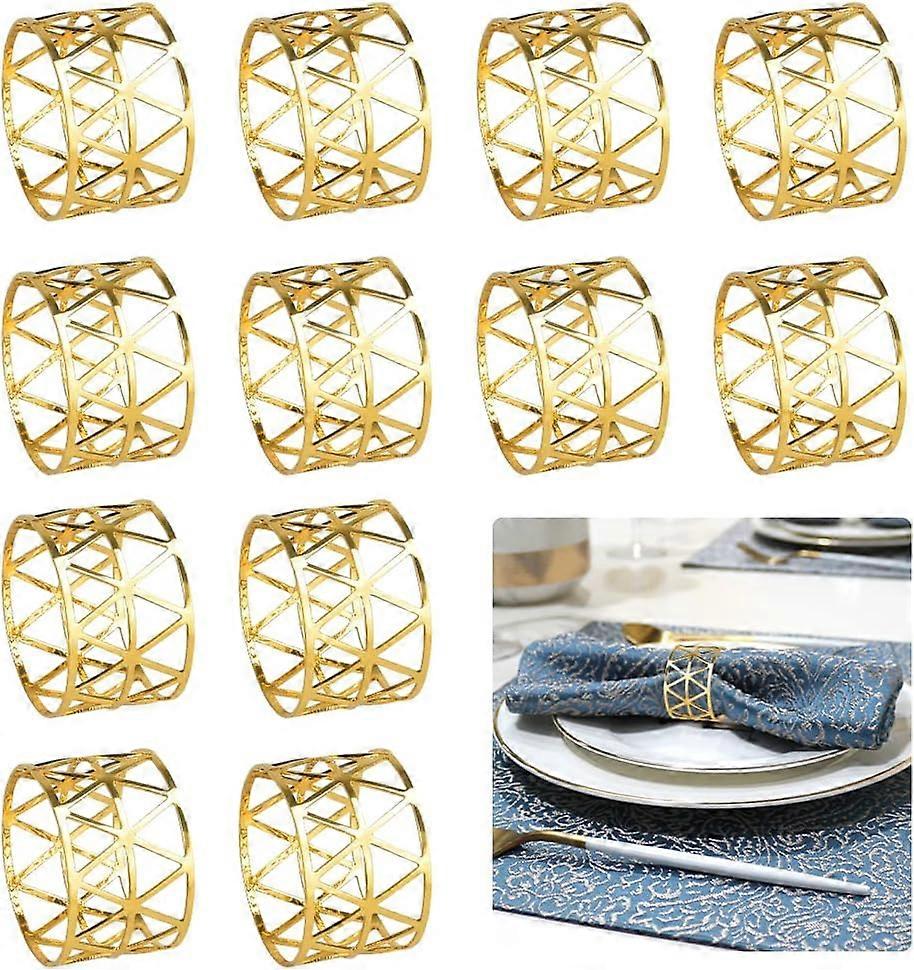 12 pcs rond de serviette ensembles serviette en or pour mariages anniversaire Noël dîners table decorati IFA