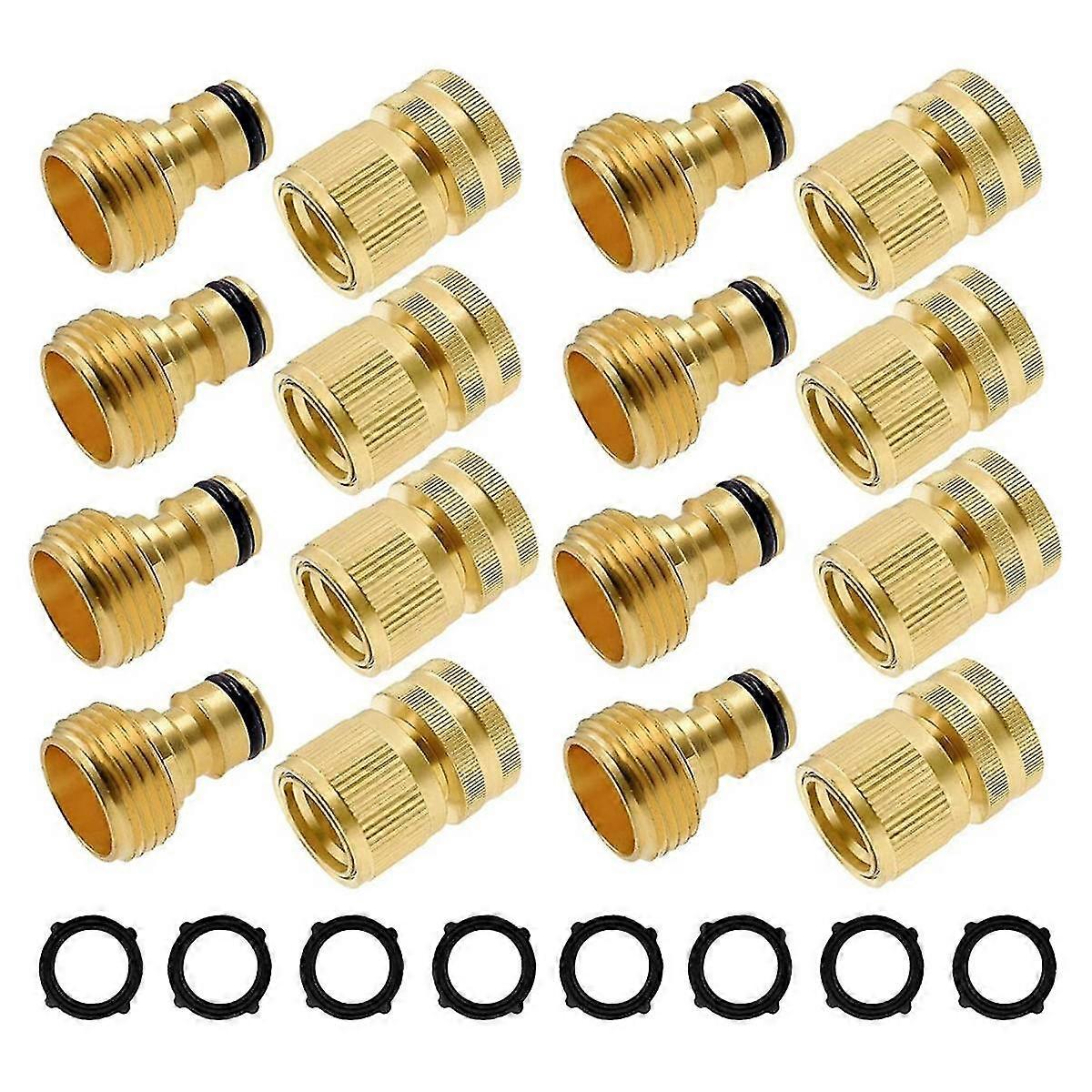 Garden Hose Quick Connector, Solid Brass 3/4 Inch Ght Thread Garden Quick Connect Kit