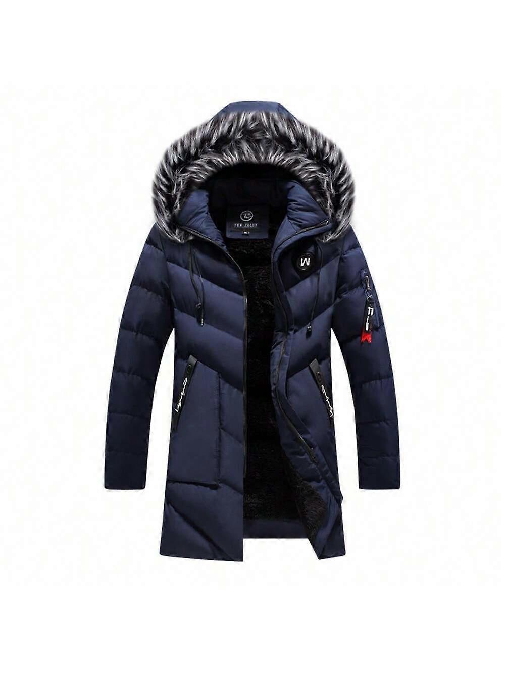 European Style Men's Winter Coat With Extra Large Size And Long Design For Cold Protection