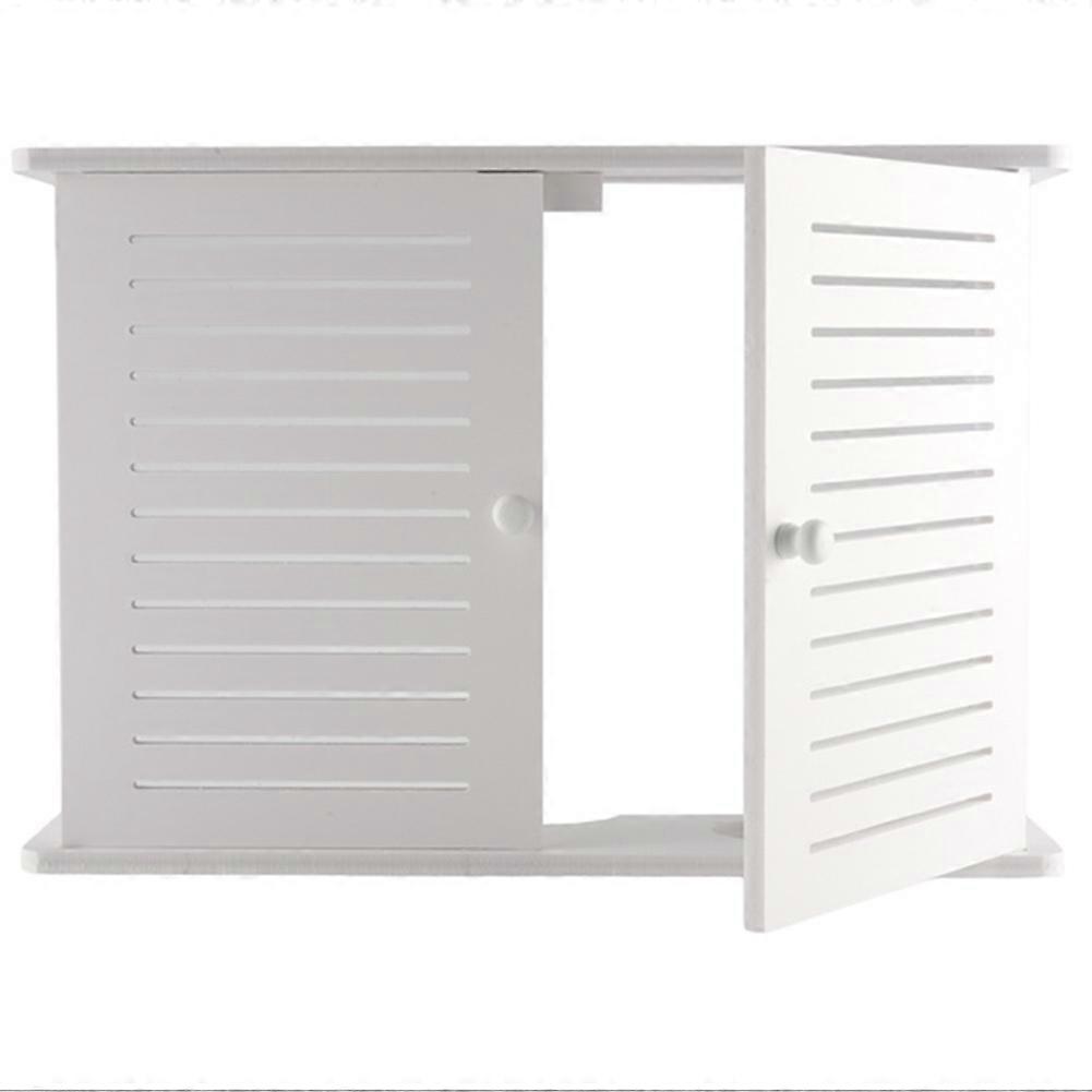 Wireless Wifi Router Boxes Wooden Box Cable Plus Wire Bracket Wall Hanging Plug Board Shelf L