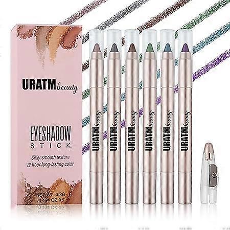 Eyeshadow Pen Set - Waterproof Highly Pigmented Shimmer Eyeshadow Stick - Silky Smooth Texture Does Not Wrinkle Eyeshadow Pen with Pencil Sharpener, 1