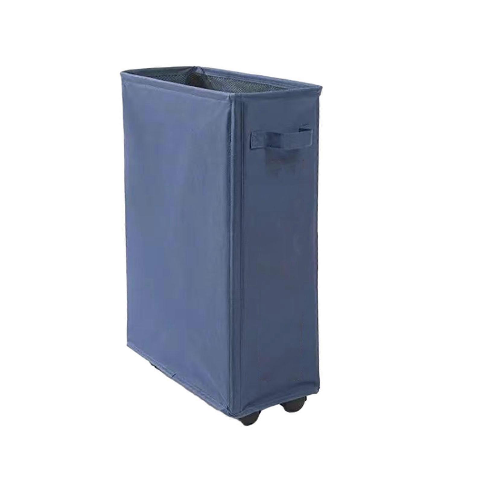 Cesta de roupa de tecido retangular com rolo Cesta de roupas sujas domésticas para lavanderia