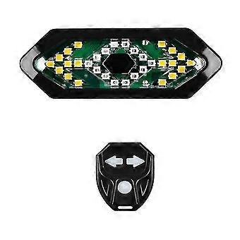 Bike Turn Light With Wireless Remote Control Led Bicycle Rear Light Taillight With Turning Signal For Cycling(black)  H