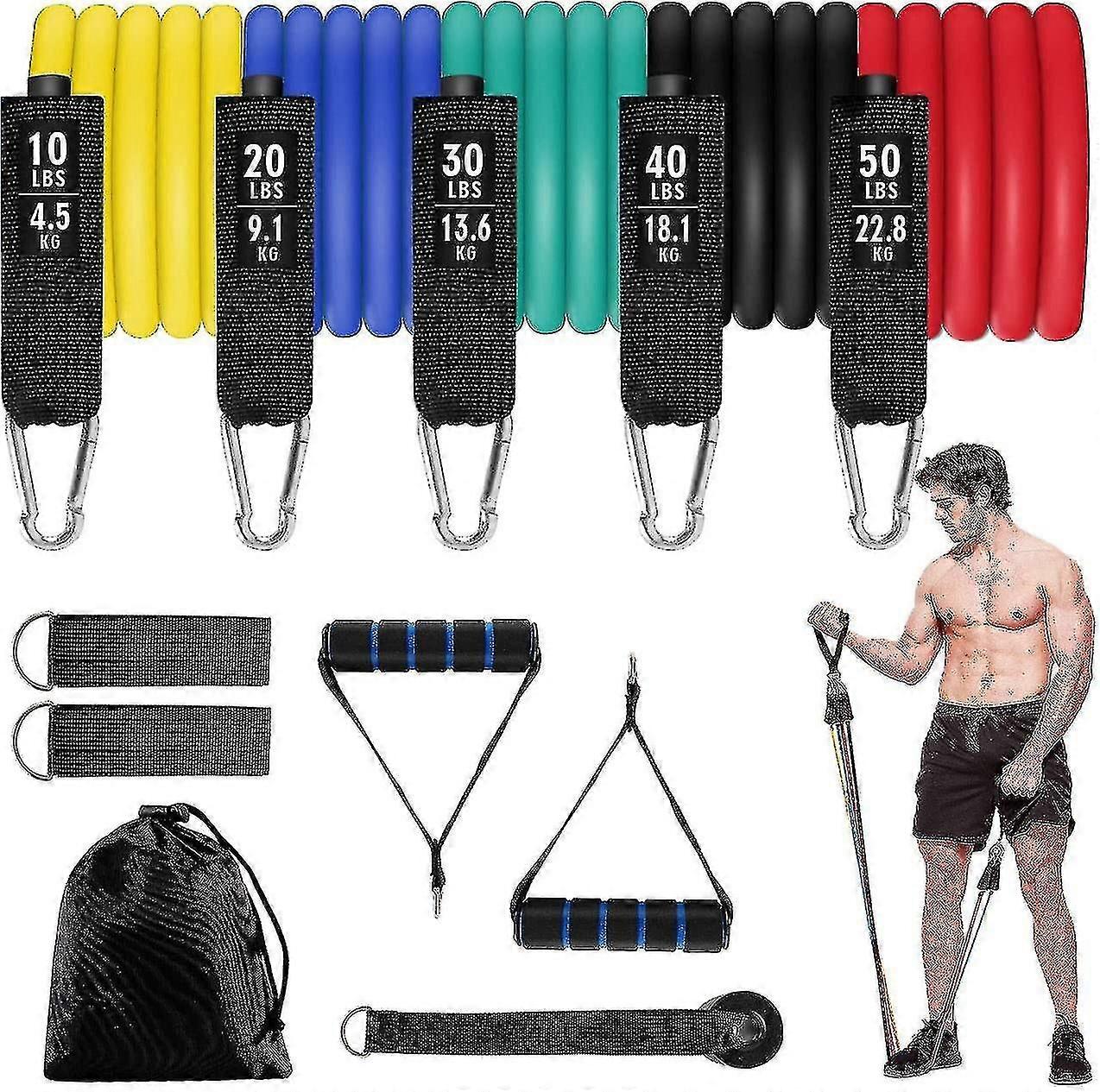 Resistance Bands Fitness Bands Set Pack Of 11 150lbs Gymnastics Band Set Expander
