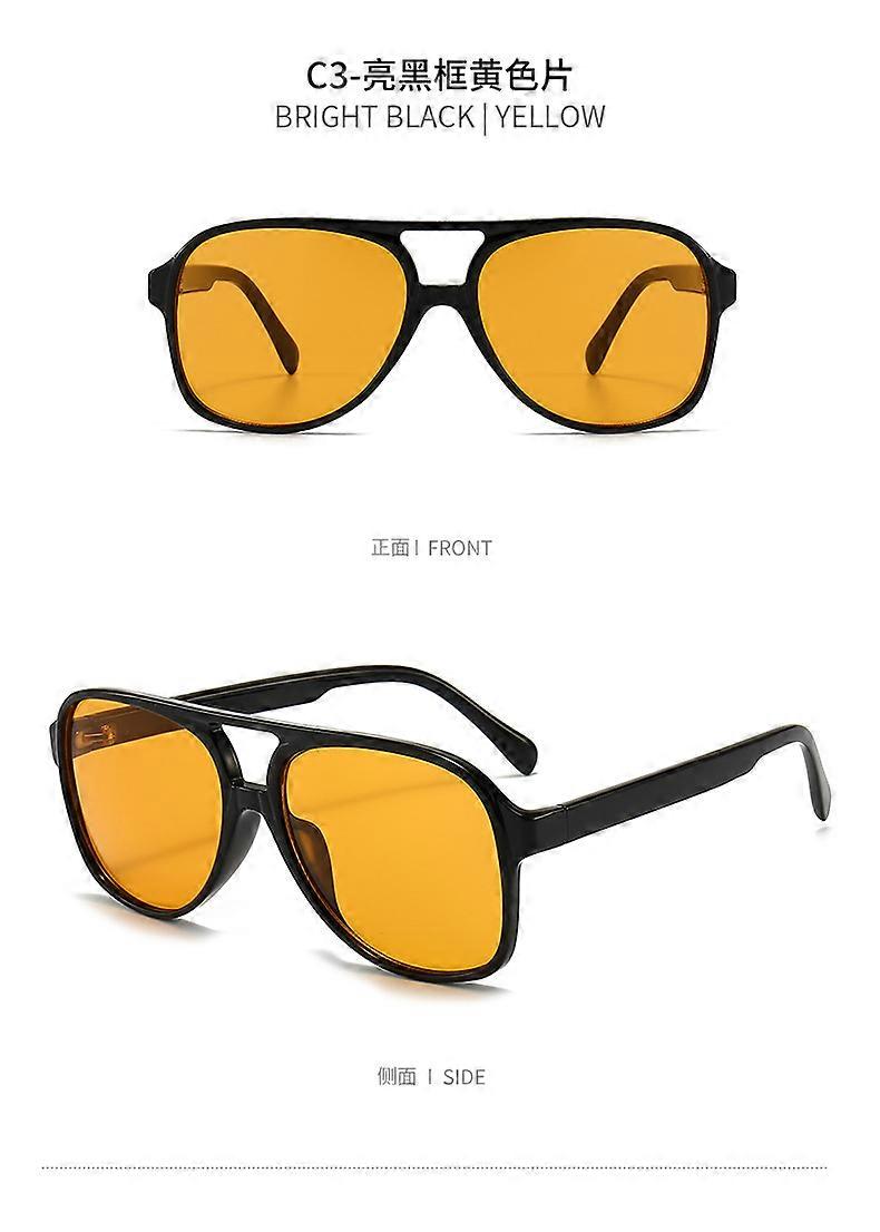 Unbranded - Lunettes De Soleil Rétro Jaune | Lunettes De Soleil Sans Cadre | Lentilles Teintées