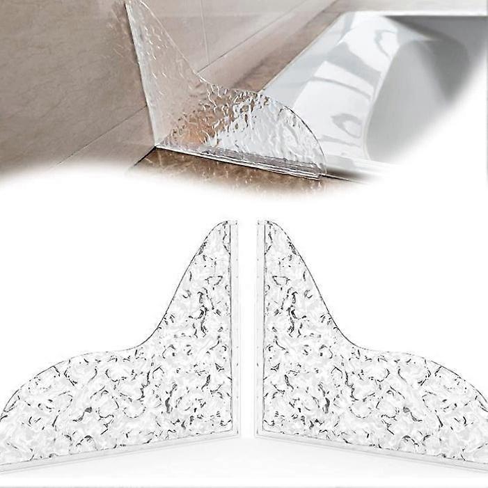 Shower Splash Guard, 2Pcs Bathtub Splash Guard, Acrylic Water Ripple Self-Adhesive Bathtub Corner Splash Guard for Bathtub,Tub Splash Guards to Keep W