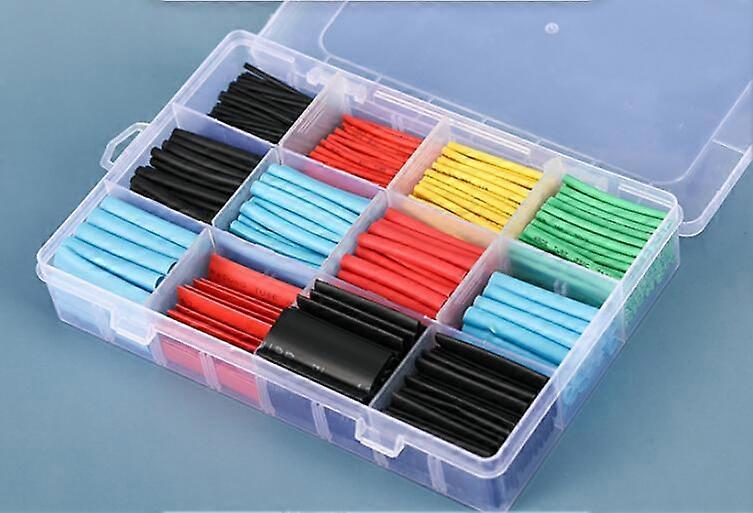 750pcs heat shrink tubing, electrically insulated heat shrinkable cable tubing, shrink ratio 2: 1, 5 colors, 12 sizes