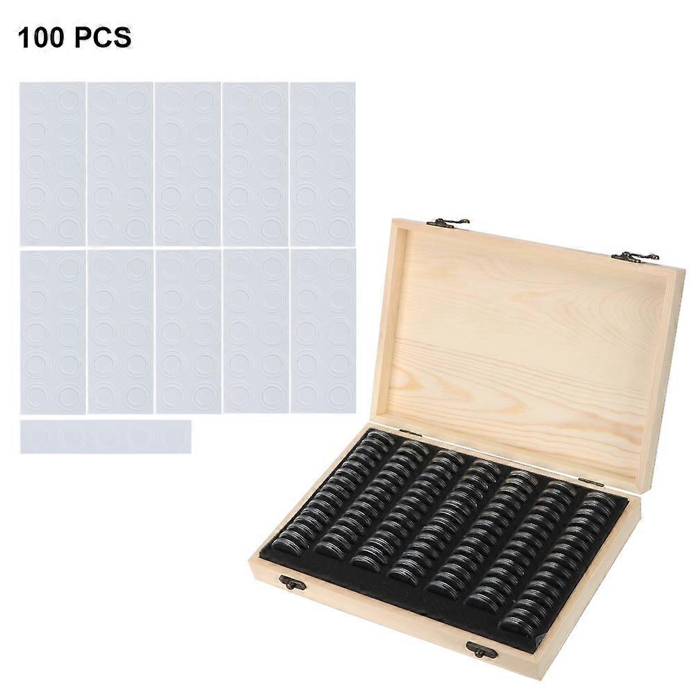 Wooden Commemorative Coin Collection Case With Adjustment Pad Adjustable Antioxidative Home Simple Commemorative Container