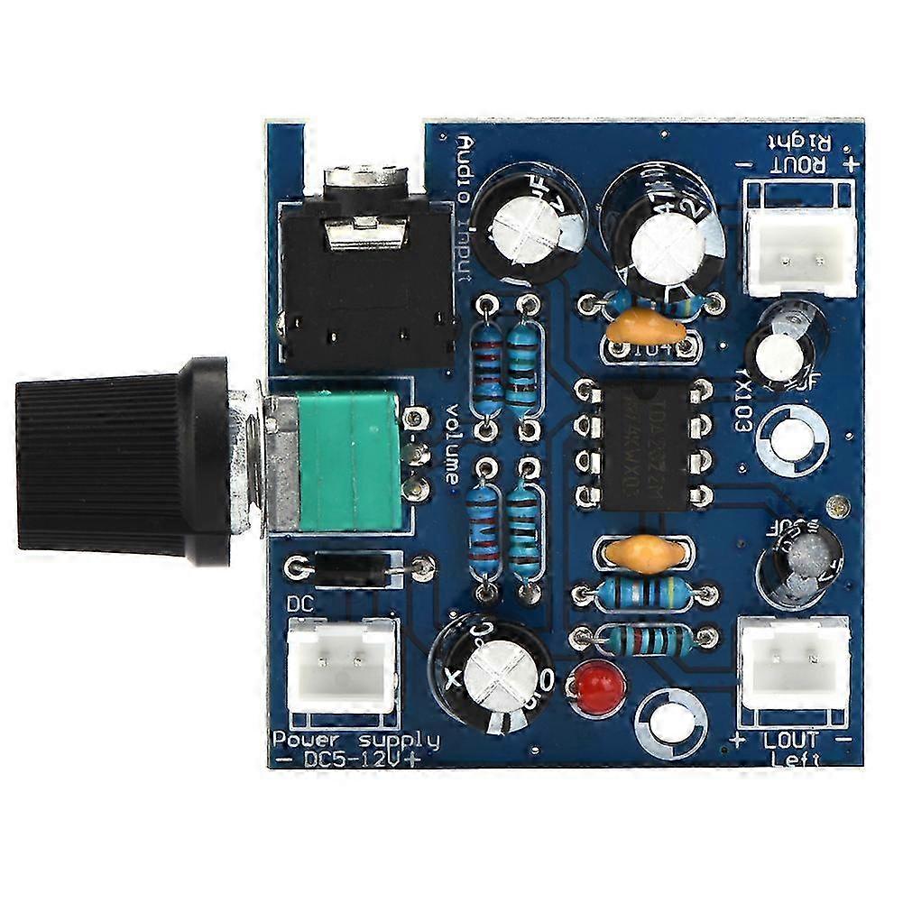 TDA2822 Single Power Supply DC5-12V Dual Adjustable Channel Volume Audio Module