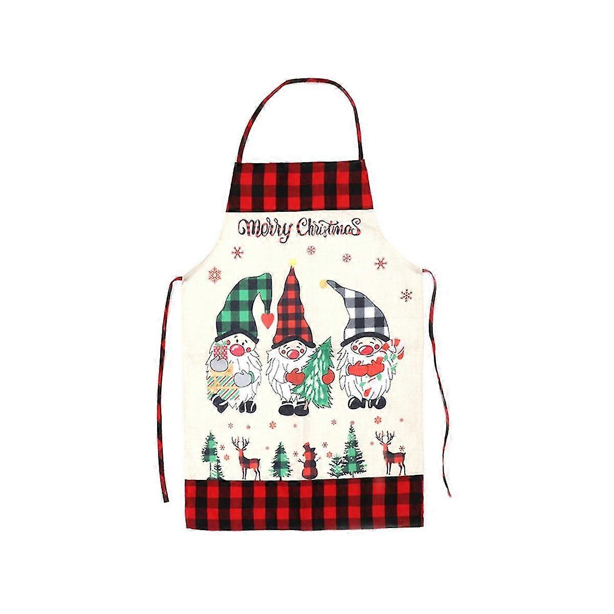 Christmas Bib -With Pockets Waterproof, Adjustable Apron for Merry Christmas A