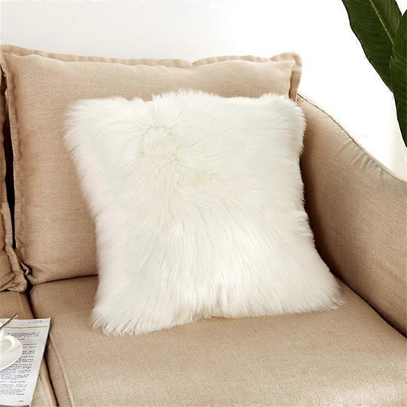 Faux Fur Pillow Cover Decorative Fluffy Throw Pillow Mongolian Luxury Fuzzy Pillow Case Cushion Cover for Bedroom and Couch