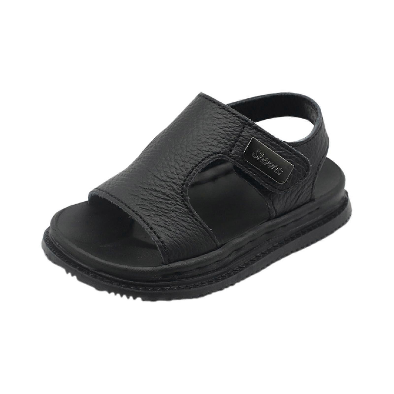 Enfants Sandales Casual Léger Non Antidérapant Confortable Ouvert Bout Garçons Chaussures Noir 21