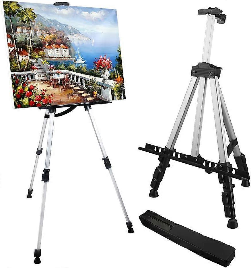 Artist Easel Stand,Metal Tripod Adjustable Easel for Painting Canvases ,Carry Bag for Table-Top/Floor Drawing and Displaying