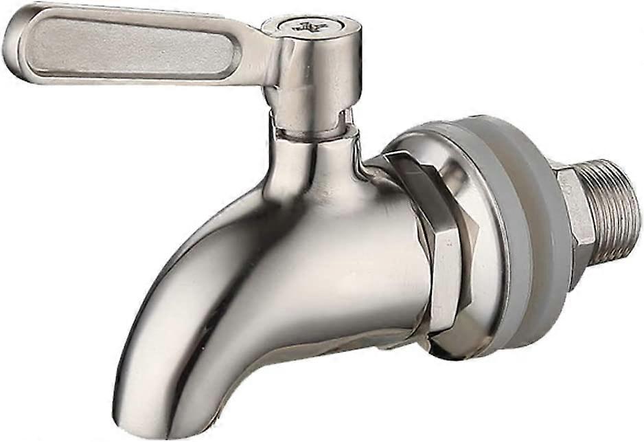 Beverage Dispenser Faucet, Wine and Beer or Beverage Barrel Faucet, 304 Stainless Steel, 16mm Size, Hard Wearing, Silver, for Beer Barrel, Wine Faucet