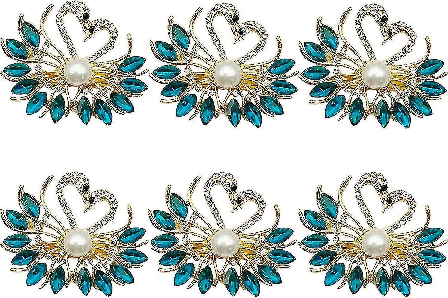 Napkin Rings Set Of 6, Napkin Ring With Rhinests, Table R For Wedding Banquet Or Ing R