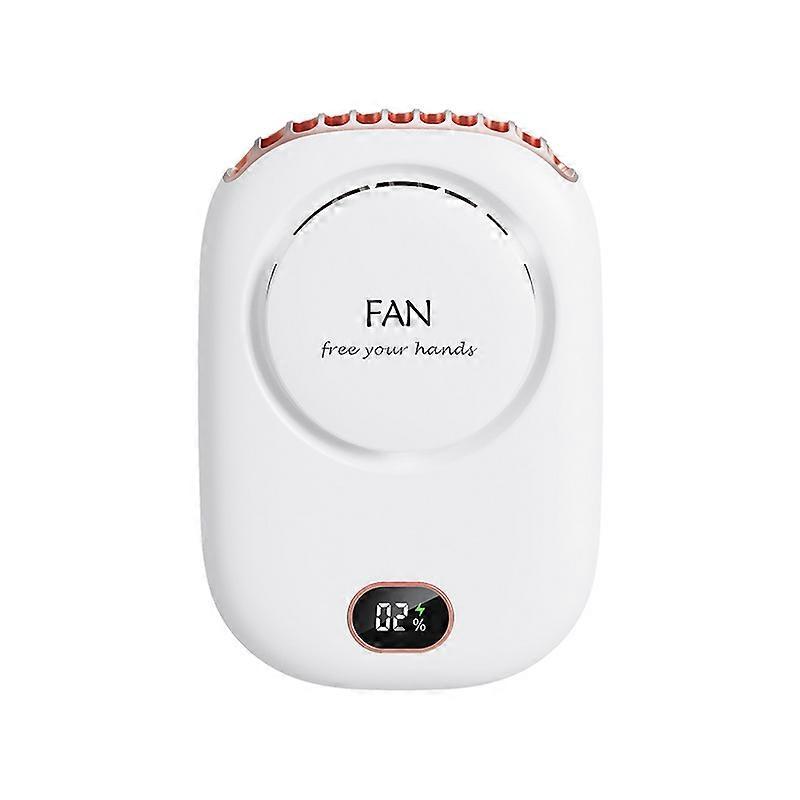White Neck hanging small fan with USB charging and three-speed wind power can be hung on the waist