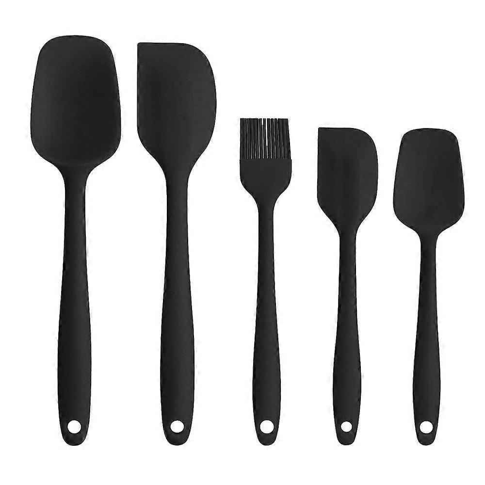 Silicone Cream Scraper 5-Piece Set Silicone Scraper Integrated Cake Cream Spatula Baking Tool Red