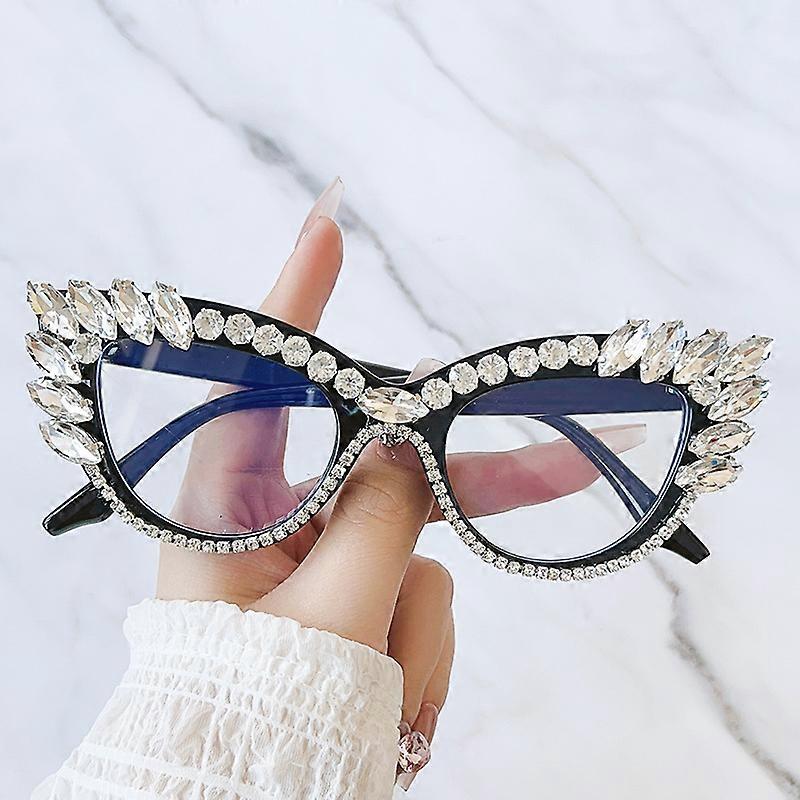 Sunglasses cat eye diamond handmade diamond shiny luxury ins fashion sunglasses for women A8