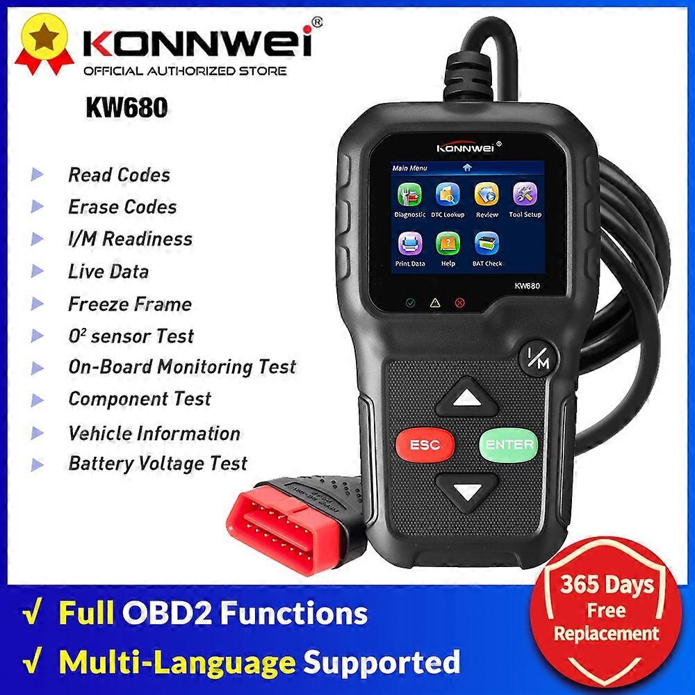 KONNWEI KW680 OBD2 Scanner OBDII Car Diagnostic Auto Diagnostic Tools Russian Language Car Scanner Tool Diagnostic code reader