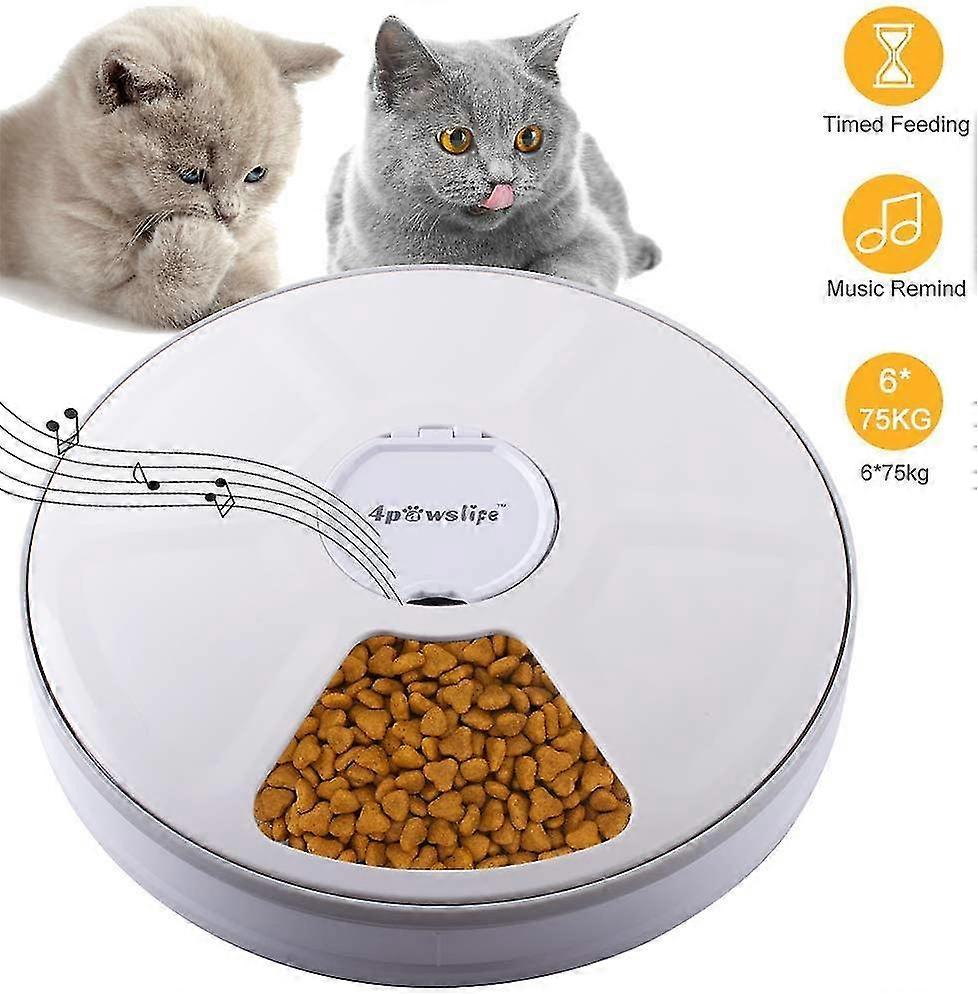Automatic Pet Feeder, Auto Food Dispenser With 6 Meals, Digital Timer