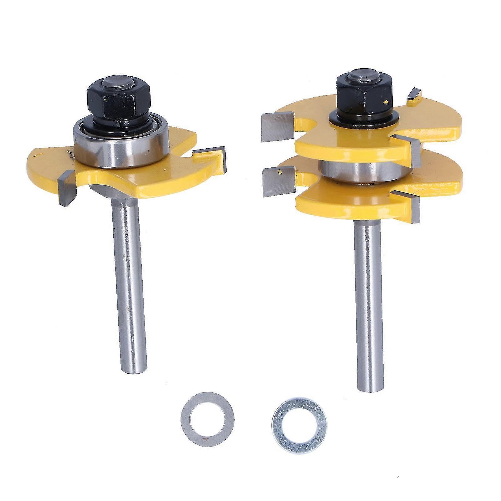 T-Type 3 Teeth Router Bit Set Kit for Woodworking - 2Pcs, 14in