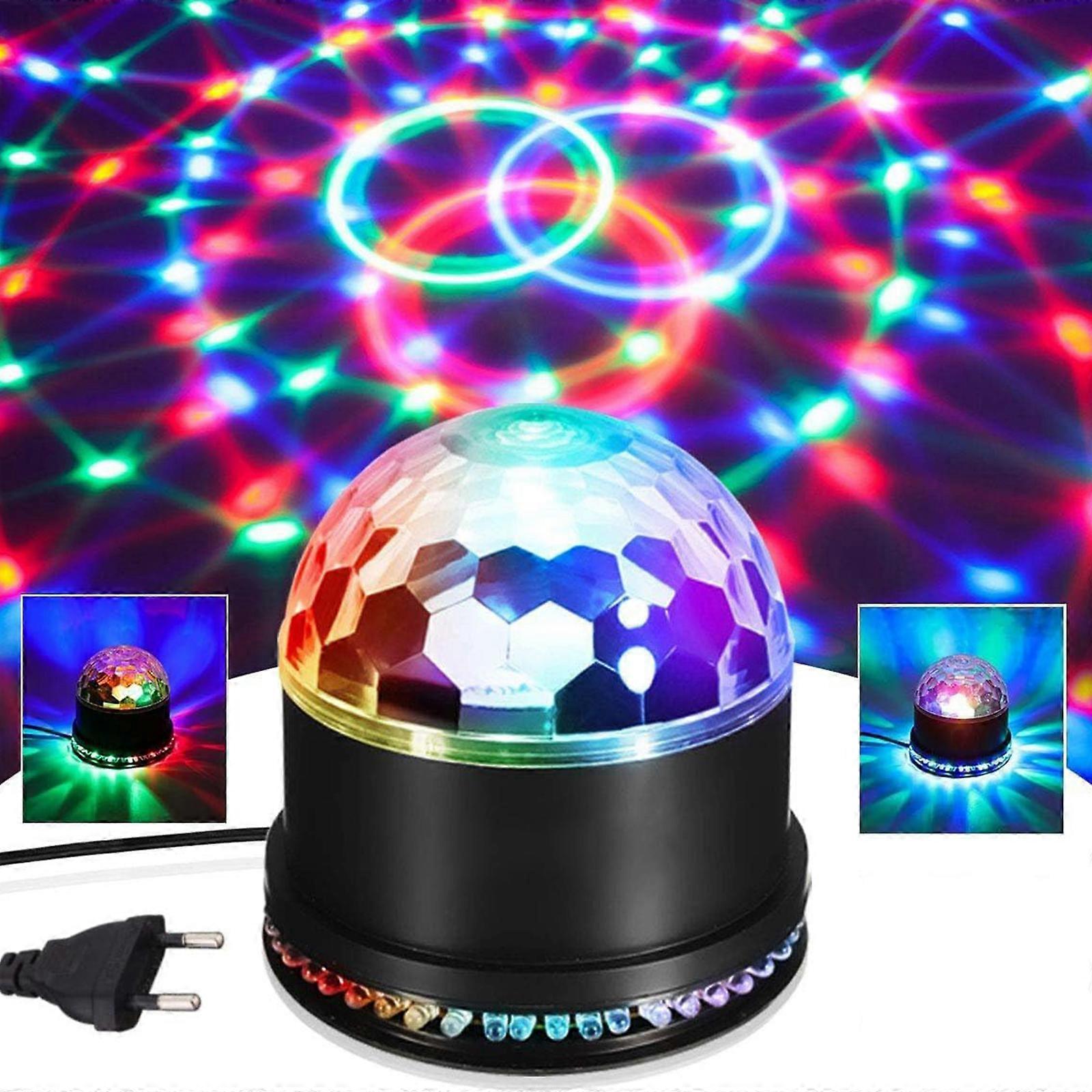 Disco Ball, 15W LED Disco Ball, Voice Control RGB Disco Light, Party Light, Music Controlled & Automatic Mode with Plug, Stage Lighting