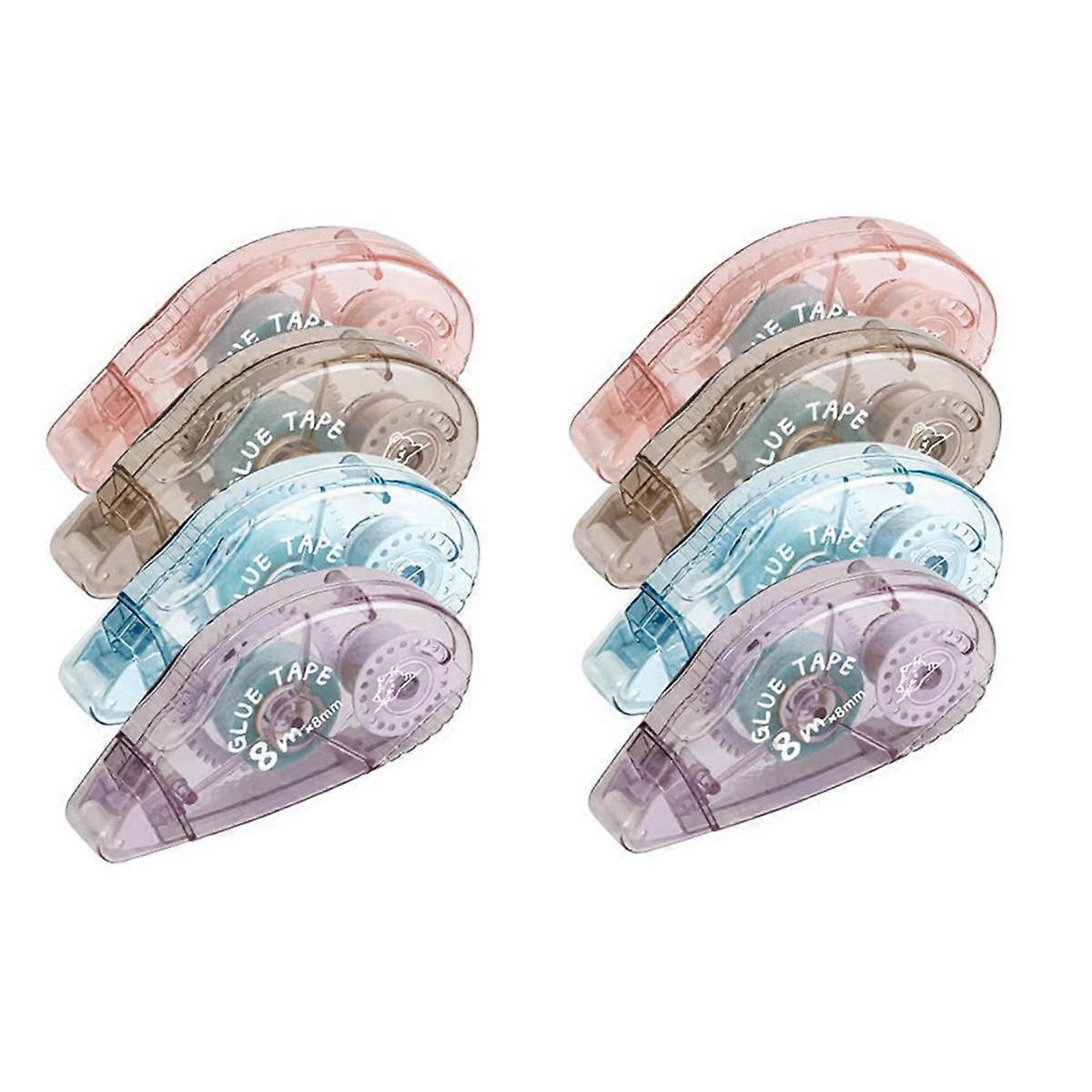 Double Sided Tape Roller - 8 Pack Adhesive Scrapbook Glue Tape Runner Roller (8mm X 210Ft)
