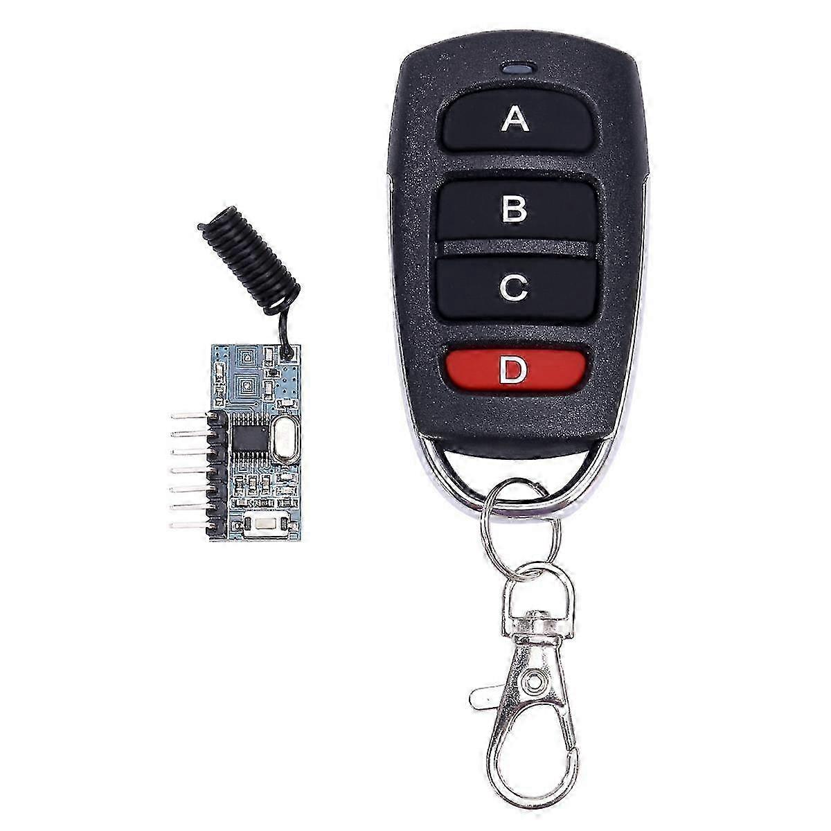 RF 433 ميجا هرتز جهاز إرسال 4 أزرار للتحكم عن بعد + وحدة استقبال ثابتة EV1527 فك تشفير إخراج 4CH مع مجموعة التعلم DIY