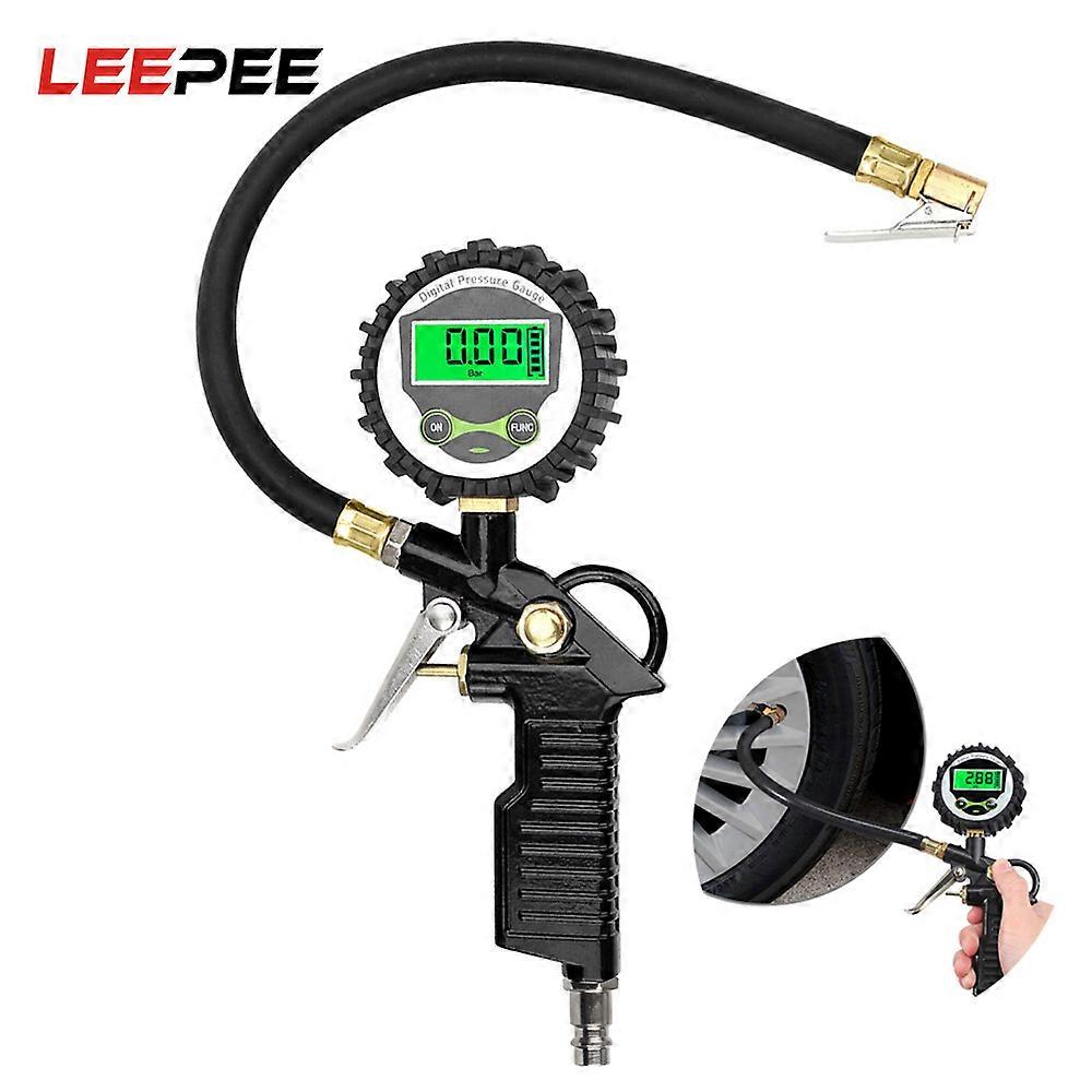 LEEPEE Car EU Tire Air Pressure Inflator Gauge LCD Display LED Digital Backlight Vehicle Tester Inflation Monitoring Manometer