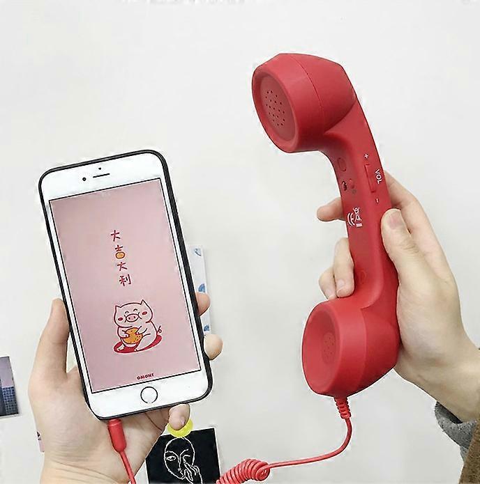 Cornetta Telefonica Retrò Anti-Radiazione | Compatibile Jack 3.5 Mm E USB-C | Cavo Retrattile | Chiamate Chiare | Design Vintage Per Smartphone (Viola)