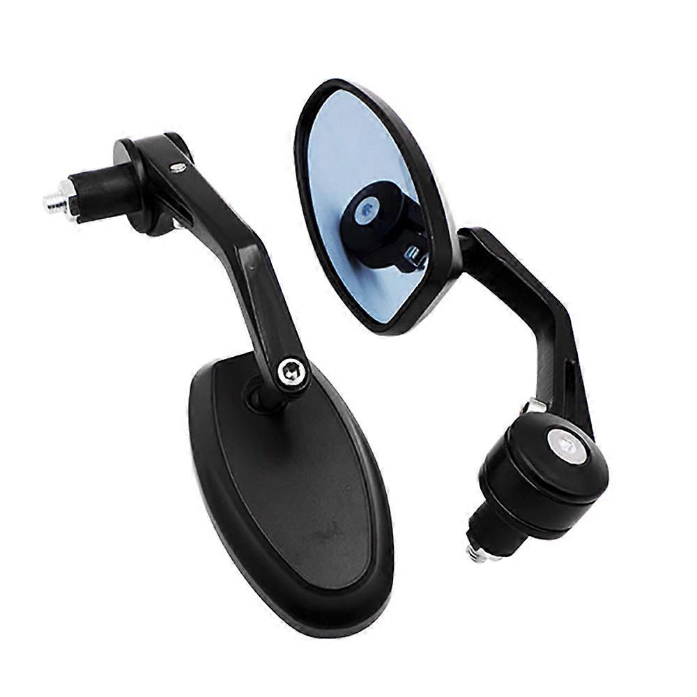 Universal 7/8" Handlebar End Mirrors – Blue/Orange Shield Mirrors For Motorcycle, Honda Yamaha, 360° Adjustable
