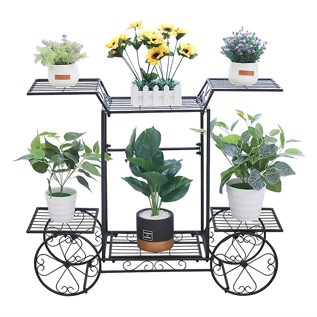 4-wheel Plant Stand For Garden Decoration
