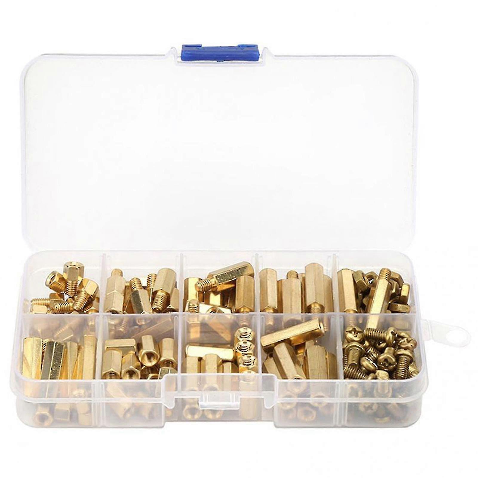 Single Head Hexagonal Copper Column Set Brass Plated Screws Nuts Kit