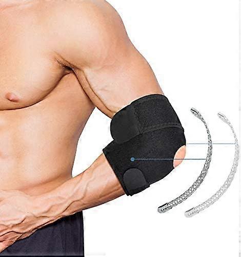 Tennis elbow brace, breathable tennis elbow support strap with double spring stabilisers and sturdy hook-and-loop strap