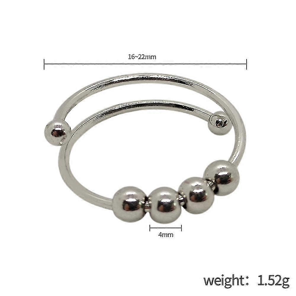 Adjustable Open Loop Anxiety Relief Fidget Meditation Beads Ring Gift