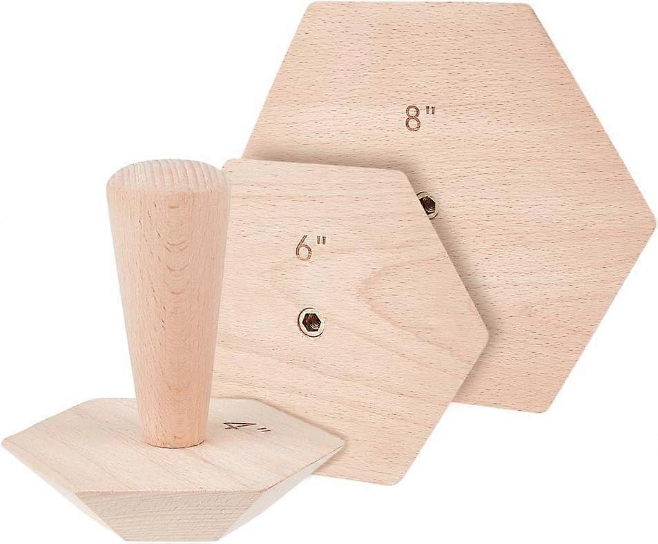 Wood Ceramic Bowl Molds with Handle Unfinished Wood for Wood Craft DIY Project Hexagon 100~226x25~39mm Hole: 4~8mm