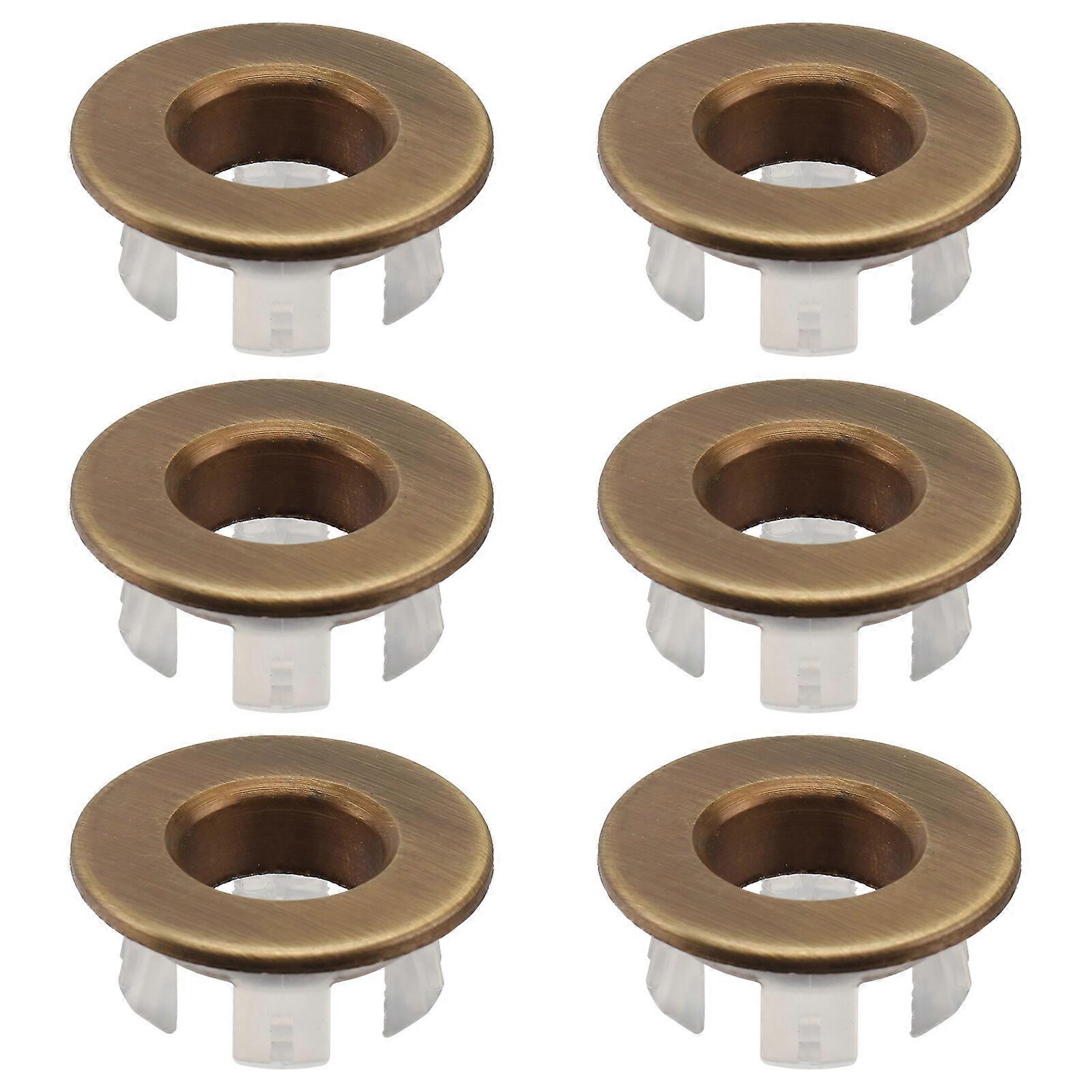 6 Pcs Toilet Sink Sink Overflow Ring Round Overflow Drain Cap Sink Hole Insert Spares