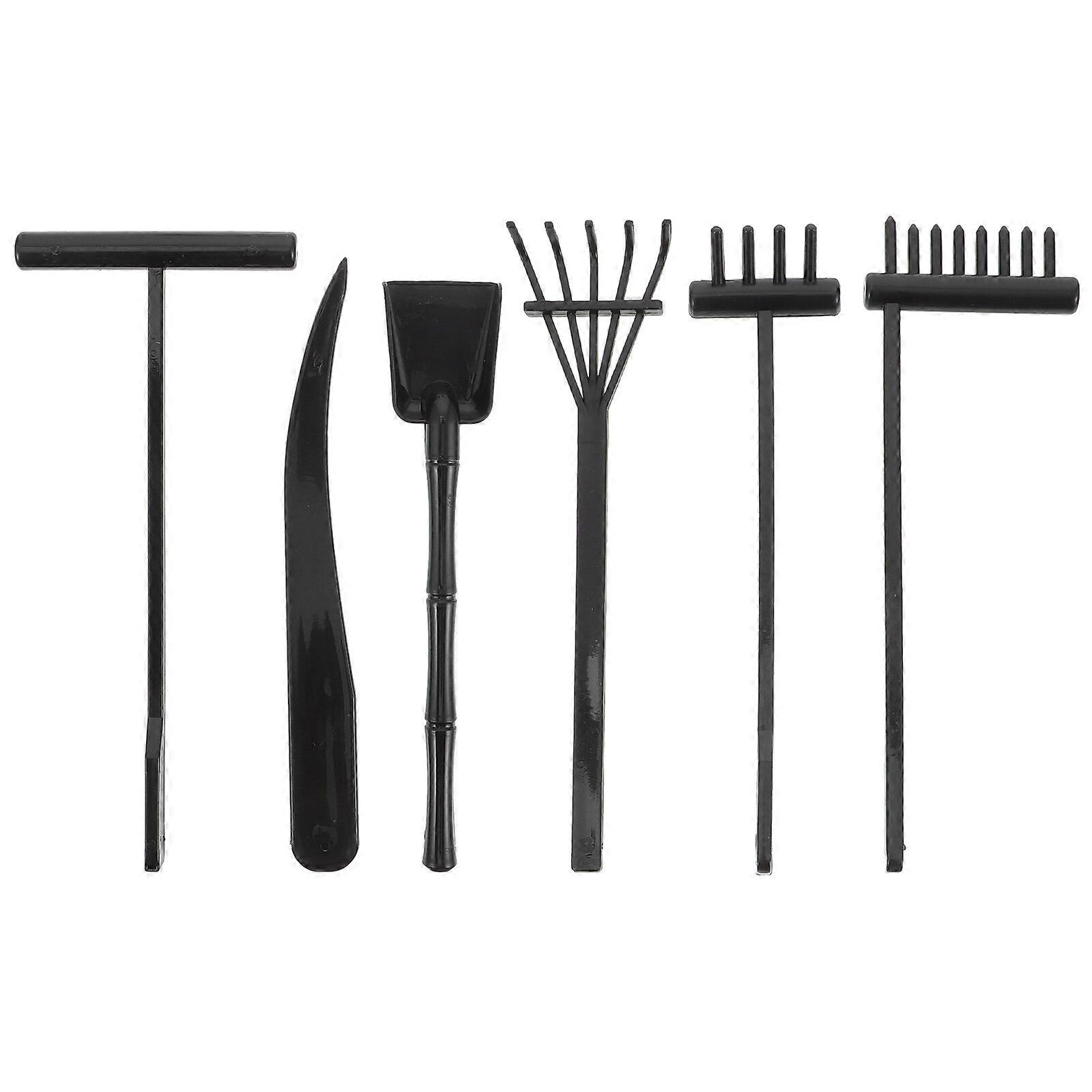 6pcs Mini Garden Rake Zen Rakes Push Tool Plastic Rake Tools For Mediation Table