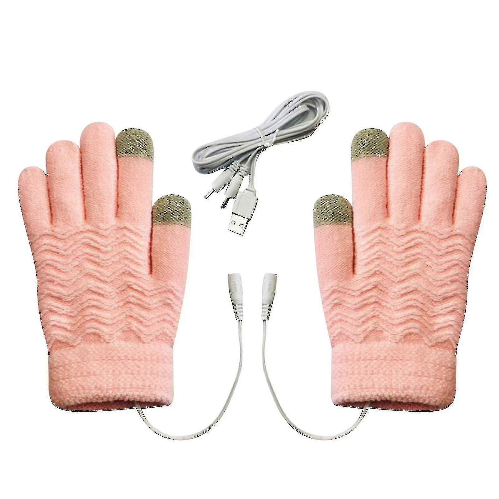 Usb Heated Electric Heated Mittens Women Warm Double-sided Heating Full Hands Usb Rechargeable