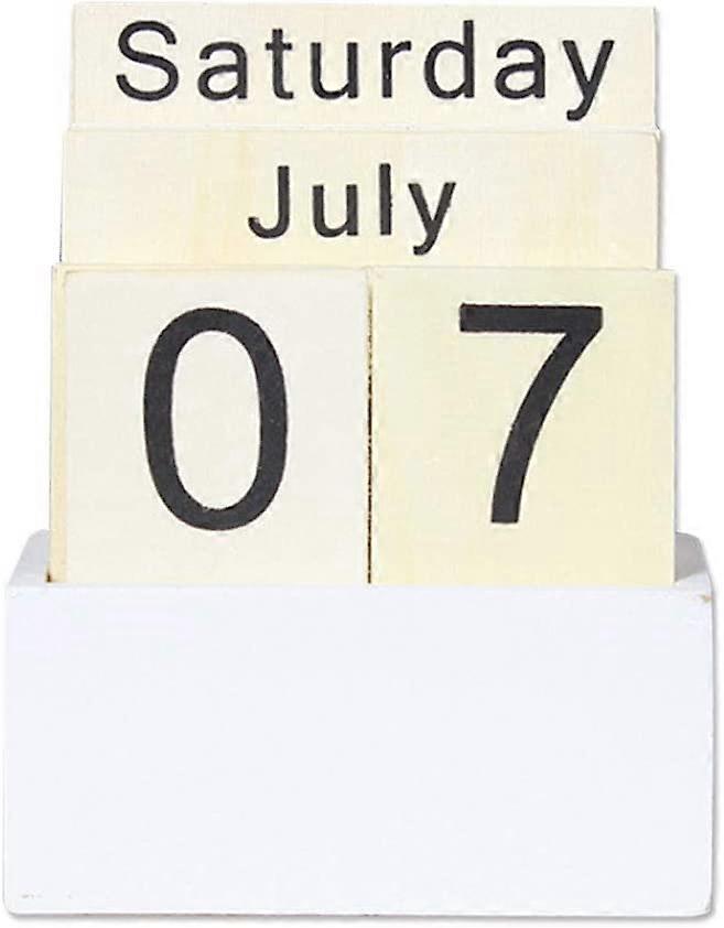 2023 - تقويم خشبي دائم ، كتلة خشبية عتيقة تقويم دائم ملحق مكتب الشهر الأسبوع تاريخ الكتلة